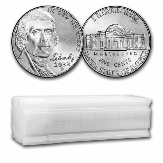 2022-D Jefferson Nickel 40-Coin Roll BU 2022-D Jefferson Nickel 40-Coin Roll BU