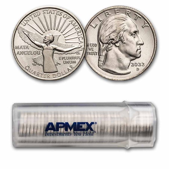 2022-D Maya Angelou American Women Quarter 40-Coin Roll BU 2022-D Maya Angelou American Women Quarter 40-Coin Roll BU