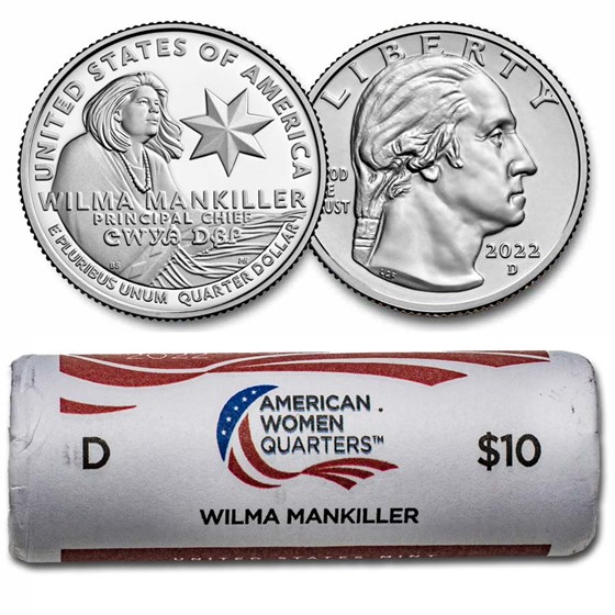 2022-D Wilma Mankiller Women's Quarter 40-Coin BU Roll 2022-D Wilma Mankiller Women's Quarter 40-Coin BU Roll