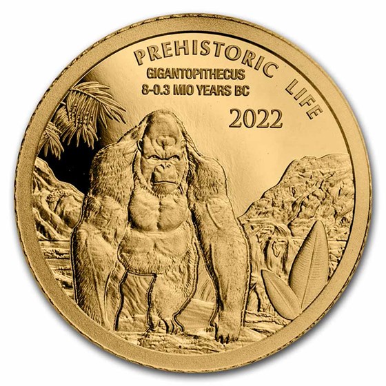2022 Democratic Rep. of Congo 1/2 gram Gold Gigantopithecus (Ape) 2022 Democratic Rep. of Congo 1/2 gram Gold Gigantopithecus (Ape)