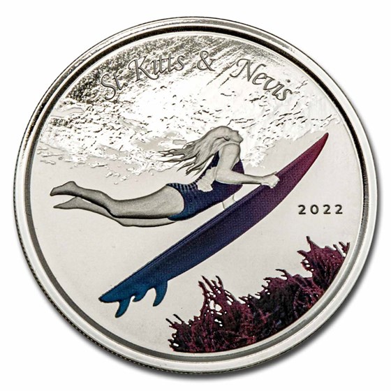 2022 Eastern Caribbean 8 1 oz Silver Colorized Coin (Off-Quality) 2022 Eastern Caribbean 8 1 oz Silver Colorized Coin (Off-Quality)