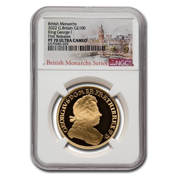2022 England 1 oz Gold 100 Pounds King George I PF-70 NGC (FR) 2022 England 1 oz Gold 100 Pounds King George I PF-70 NGC (FR)