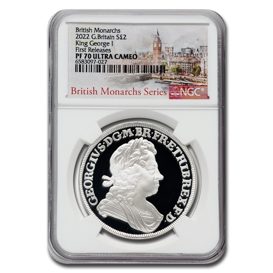 2022 England 1 oz Silver 2 Pounds George I PF-70 UCAM NGC (FR)