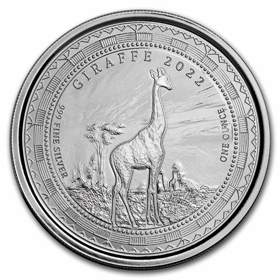 2022 Equatorial Guinea 1 oz Silver Giraffe (Prooflike)