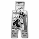 2022 Fiji 1 kilo Silver Giant Panda Spade Shaped Coin