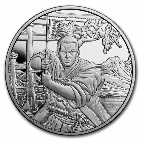 2022 Fiji 1 oz Silver Ancient Warriors: Samurai (Abrasion)