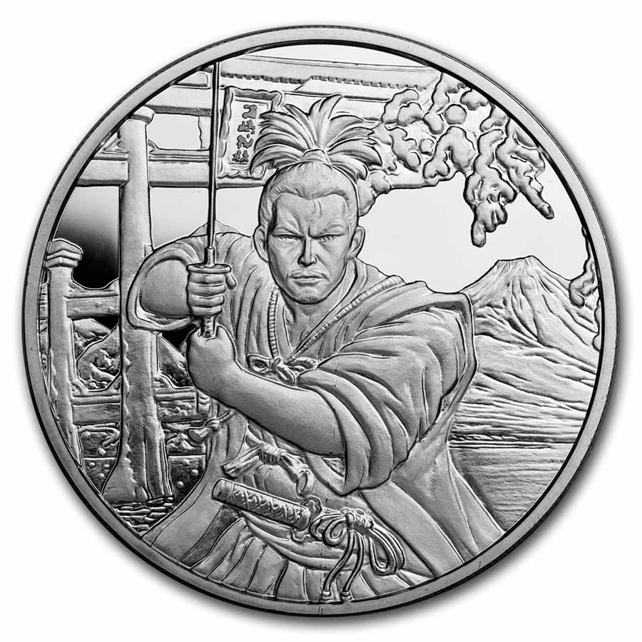 2022 Fiji 1 oz Silver Ancient Warriors: Samurai (Abrasion)