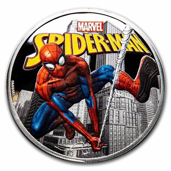 2022 Fiji 1 oz Silver Spider-man Colorized Proof