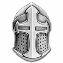 2022 Fiji 2 oz Silver Antique Crusaders Knight Helmet Shaped Coin