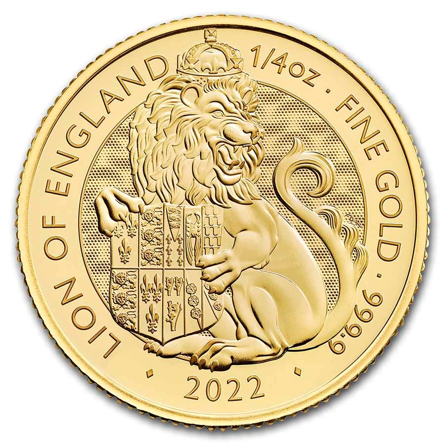 2022 GB 1/4 oz Gold Royal Tudor Beast The Lion of England