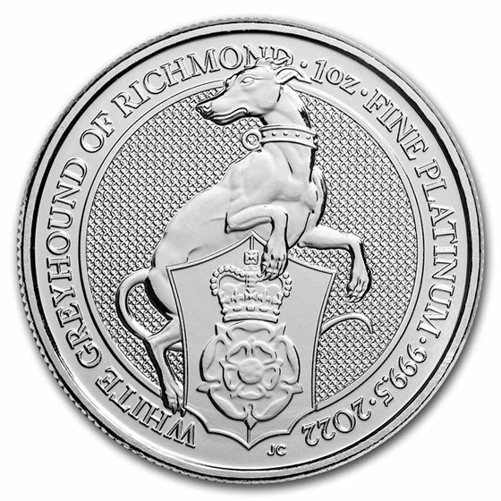 2022 GB 1 oz Platinum Queen's Beast The White Greyhound 2022 GB 1 oz Platinum Queen's Beast The White Greyhound