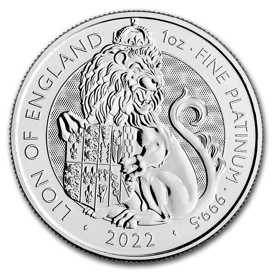 2022 GB 1 oz Platinum Royal Tudor Beasts The Lion of England