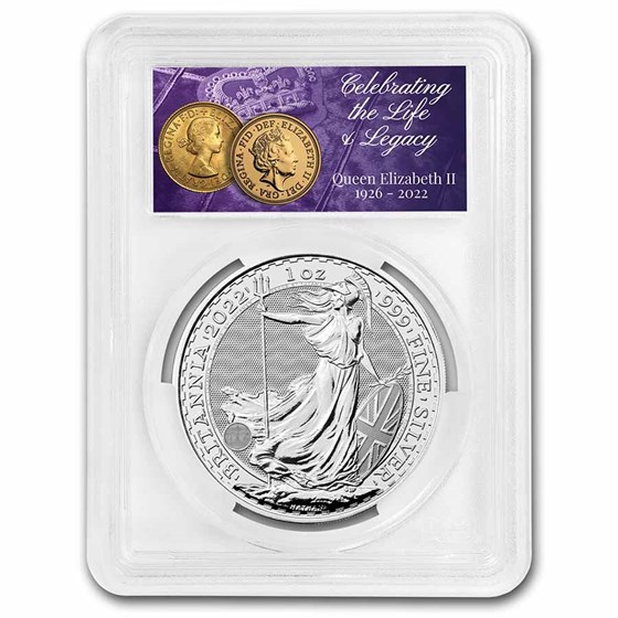 2022 GB 1 oz Silver Britannia PCGS-GEM BU (Memorial Label) 2022 GB 1 oz Silver Britannia PCGS-GEM BU (Memorial Label)