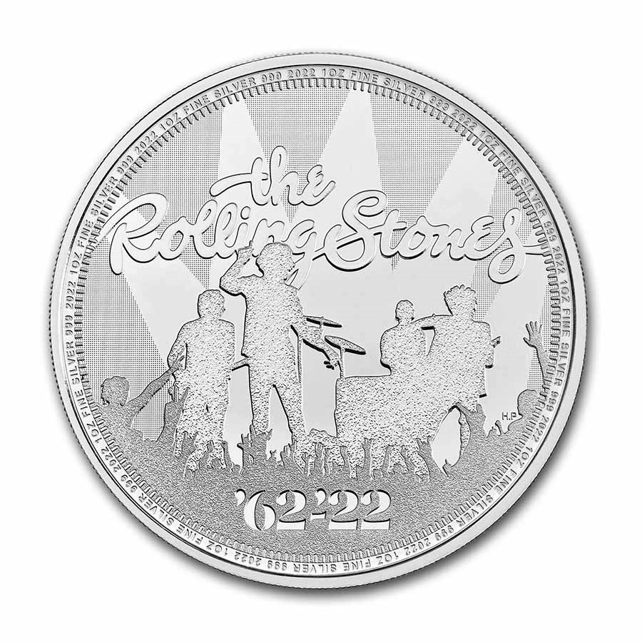 2022 GB 1 oz Silver Music Legends: The Rolling Stones BU