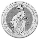 2022 GB 10 oz Silver Queen's Beasts The White Greyhound BU