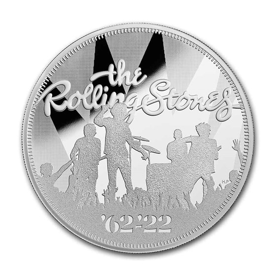 2022 GB 5 oz Silver £10 PF Music Legends: The Rolling Stones 2022 GB 5 oz Silver £10 PF Music Legends: The Rolling Stones