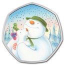 2022 GB 50p Silver Colorized The Snowman and Snowdog PF