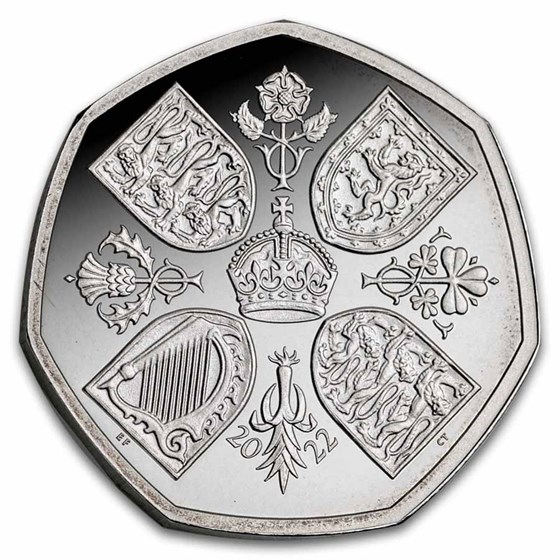 2022 GB Silver 50p Piedfort Her Majesty QE Prf (off quality)