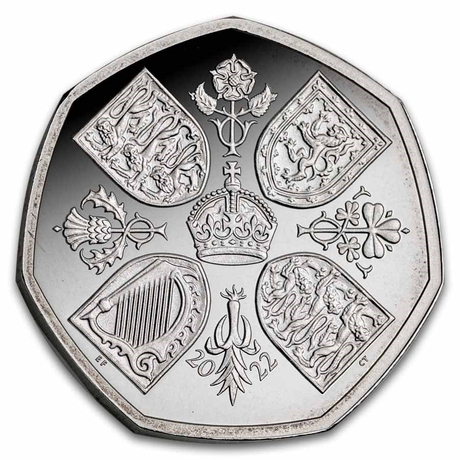 2022 GB Silver 50p Piedfort Her Majesty QE Prf (off quality)