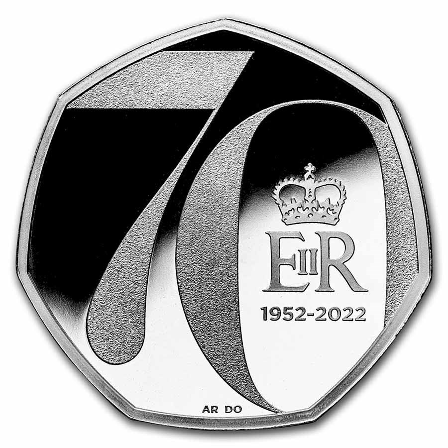 2022 GB Silver 50p The Platinum Jubilee of The Queen Piedfort Prf