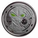 2022 Ghana 1 oz Silver 5 Cedi Space Alien Colorized Black Rhodium