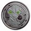2022 Ghana 1 oz Silver 5 Cedi Space Alien Colorized Black Rhodium