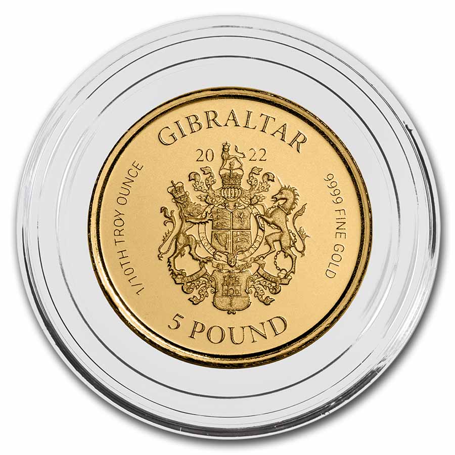 Buy 2022 Gibraltar 1/10 oz Gold Lady Justice BU | APMEX