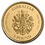 2022 Gibraltar 1/10 oz Gold Lady Justice BU