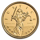 2022 Gibraltar 1/10 oz Gold Lady Justice BU