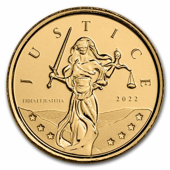 2022 Gibraltar 1/10 oz Gold Lady Justice BU 2022 Gibraltar 1/10 oz Gold Lady Justice BU