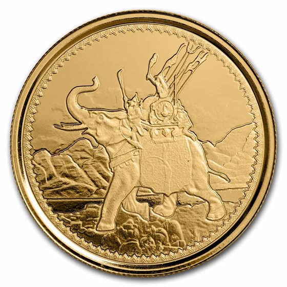 2022 Gibraltar 1 oz Gold War Elephant BU 2022 Gibraltar 1 oz Gold War Elephant BU