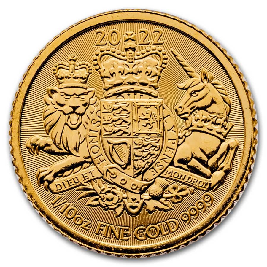 2022 Great Britain 1/10 oz Gold The Royal Arms BU