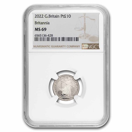 2022 Great Britain 1/10 oz Platinum Britannia MS-69 NGC