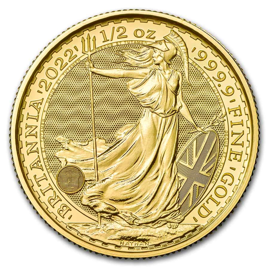 2022 Great Britain 1/2 oz Gold Britannia BU