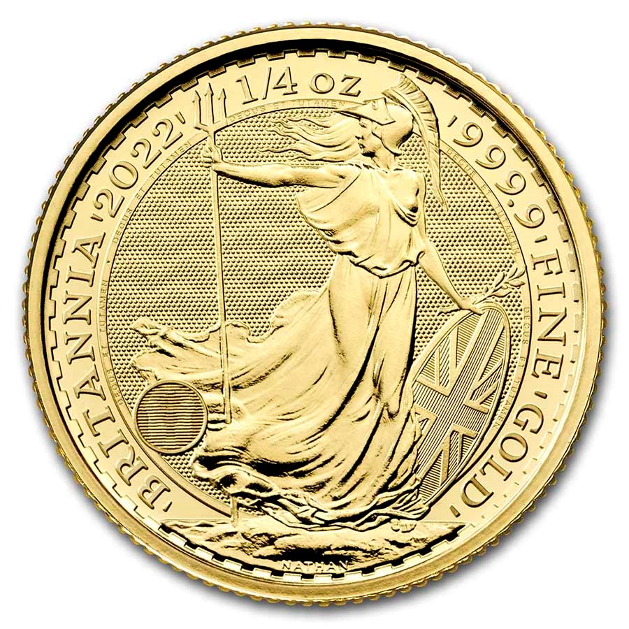 2022 Great Britain 1/4 oz Gold Britannia BU