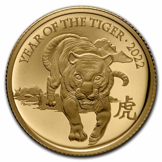 2022 Great Britain 1/4 oz Gold Year of the Tiger Prf (Box & COA) 2022 Great Britain 1/4 oz Gold Year of the Tiger Prf (Box & COA)
