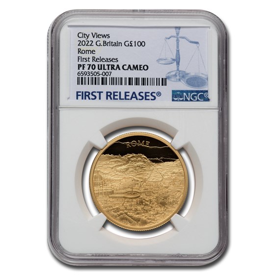 2022 Great Britain 1 oz Gold City Views Rome PF-70 UCAM NGC (FR) 2022 Great Britain 1 oz Gold City Views Rome PF-70 UCAM NGC (FR)
