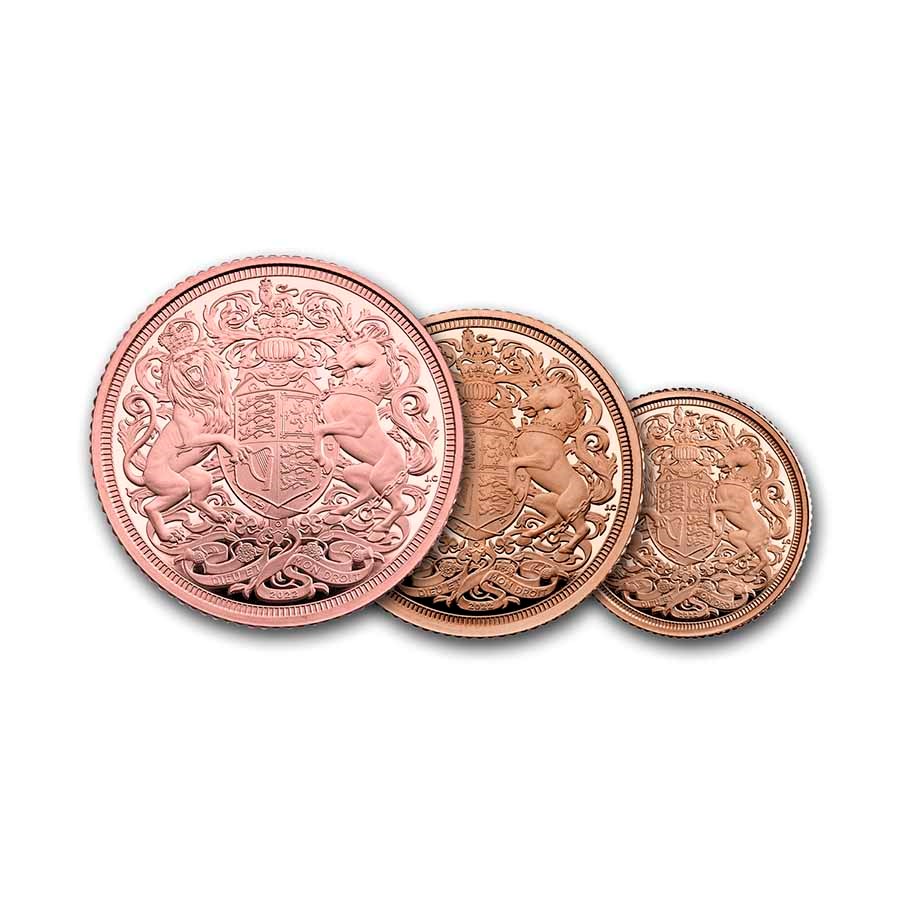 2022 Great Britain 3-Coin Gold Memorial Sovereign Proof Set