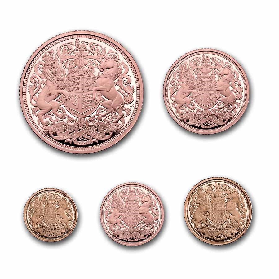 2022 Great Britain 5-Coin Gold Memorial Sovereign Proof Set