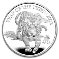 2022 Great Britain 5 oz Silver Year of the Tiger Prf (Box & COA)