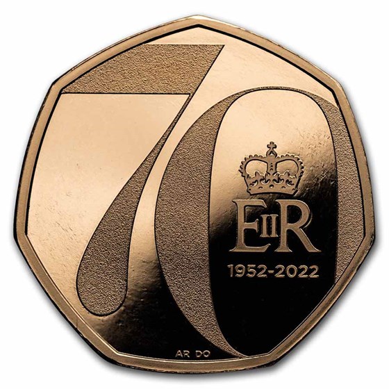 2022 Great Britain Gold 50p The Platinum Jubilee of The Queen 2022 Great Britain Gold 50p The Platinum Jubilee of The Queen