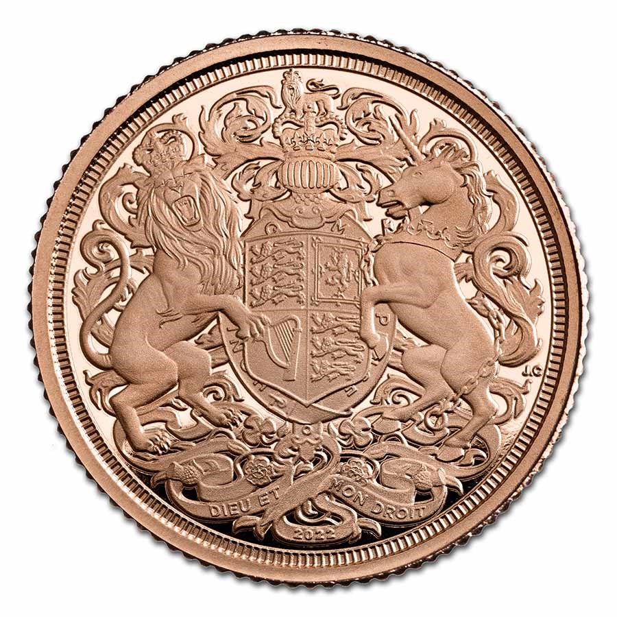 2022 Great Britain Gold Memorial Quarter-Sovereign PF (Box & COA)