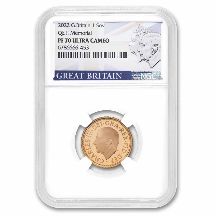 2022 Great Britain Gold Memorial Sovereign Charles PF-70 NGC