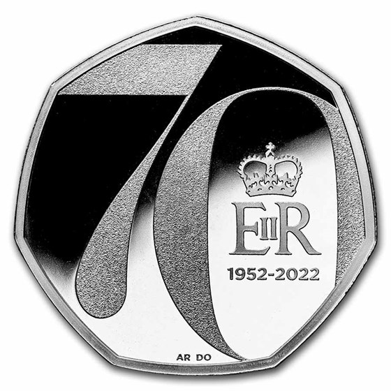 2022 Great Britain Silver 50p The Platinum Jubilee of The Queen