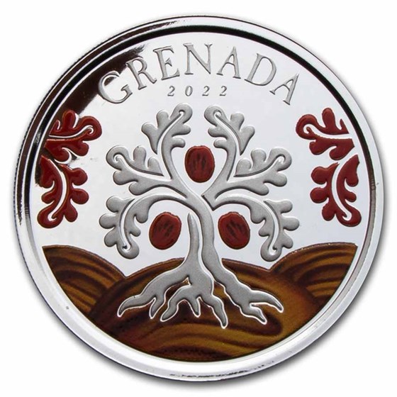 2022 Grenada 1 oz Silver Nutmeg Tree Proof (Colorized) 2022 Grenada 1 oz Silver Nutmeg Tree Proof (Colorized)