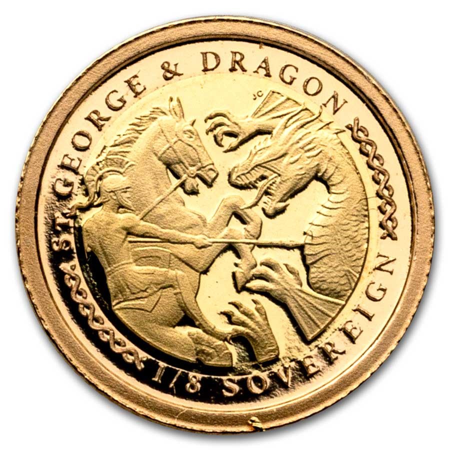 2022 Isle of Ascension George & Dragon Gold 1/8 Sov. Bi-Metallic