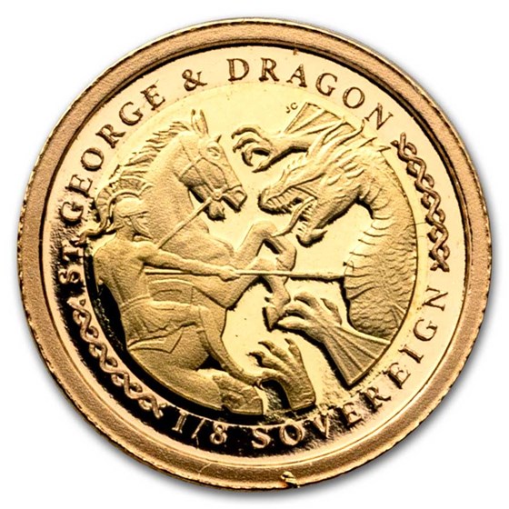 2022 Isle of Ascension George & Dragon Gold 1/8 Sov. Bi-Metallic 2022 Isle of Ascension George & Dragon Gold 1/8 Sov. Bi-Metallic