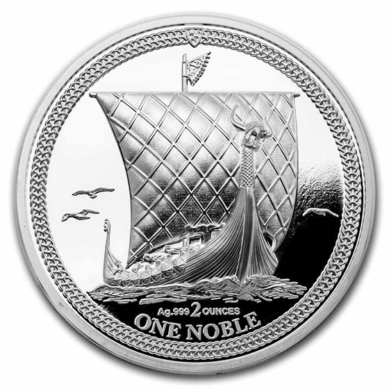 2022 Isle of Man 2 oz Silver Noble Piedfort Ultra High Proof 2022 Isle of Man 2 oz Silver Noble Piedfort Ultra High Proof