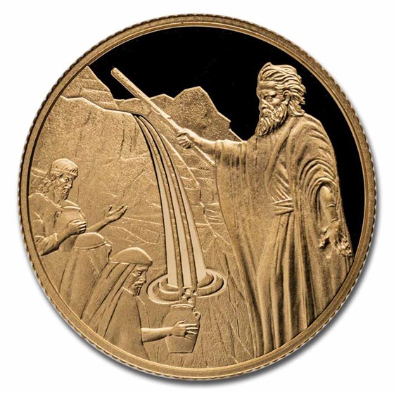 2022 Israel Proof Gold 10 NIS Moses and The Rock 2022 Israel Proof Gold 10 NIS Moses and The Rock
