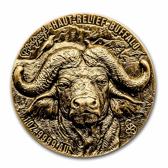 2022 Ivory Coast 1 oz Gold Big Five Africa Haut Relief Buffalo 2022 Ivory Coast 1 oz Gold Big Five Africa Haut Relief Buffalo